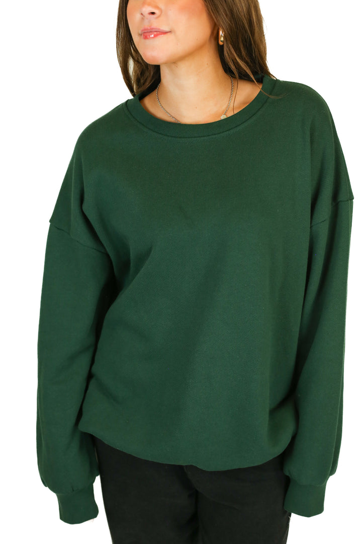 foxy kind dark green sweatshirt (s)*