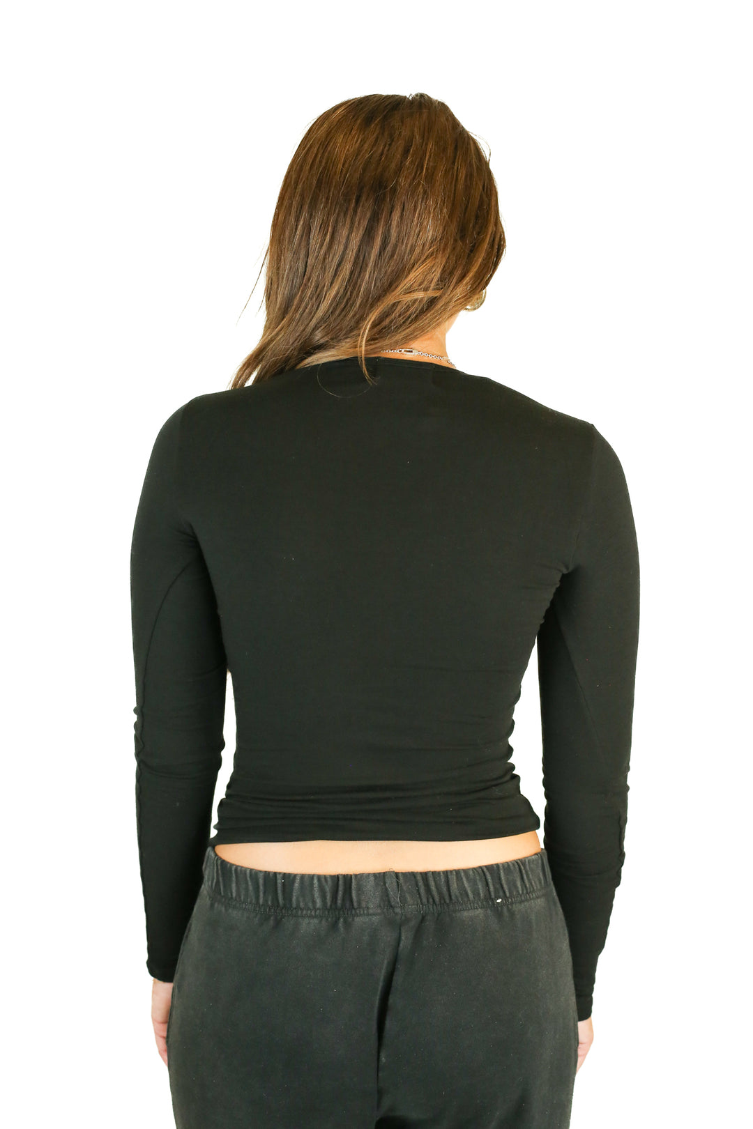 brownlee v-neck black long sleeve (m)