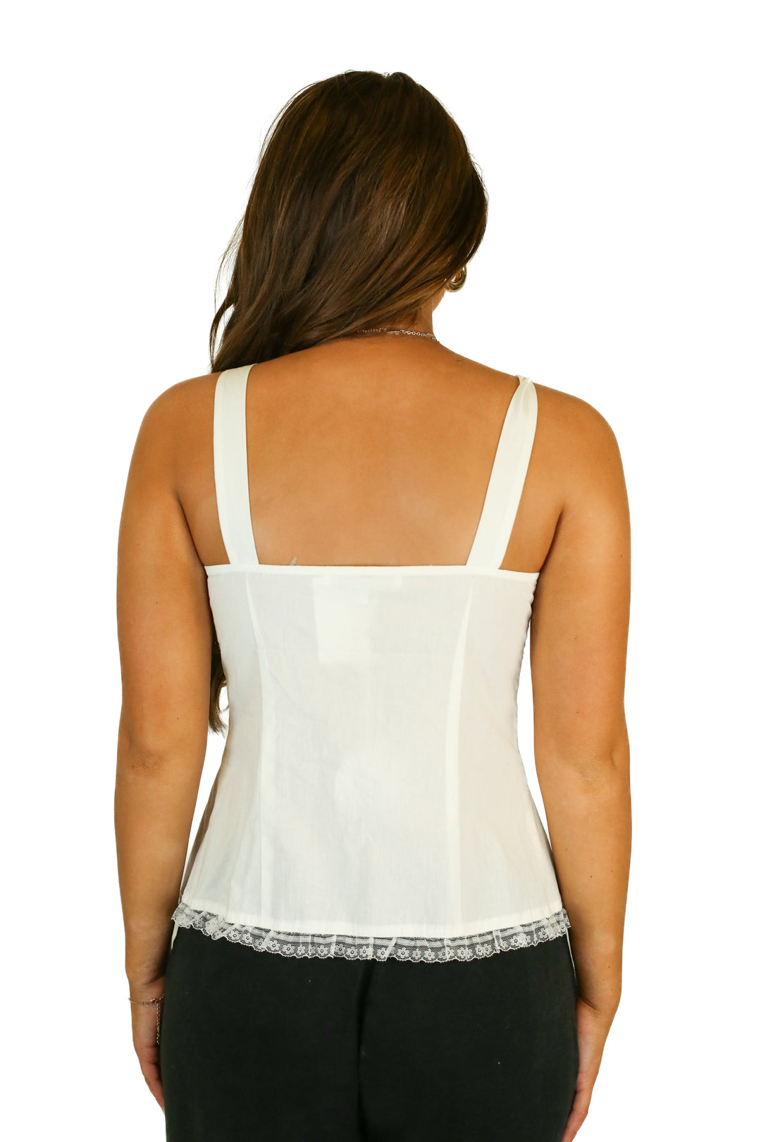 more to come white lace top (M) NWT