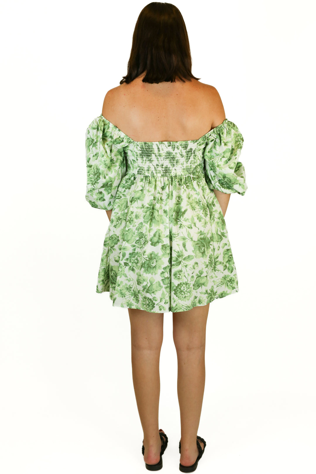 abercrombie green and white floral dress (s)