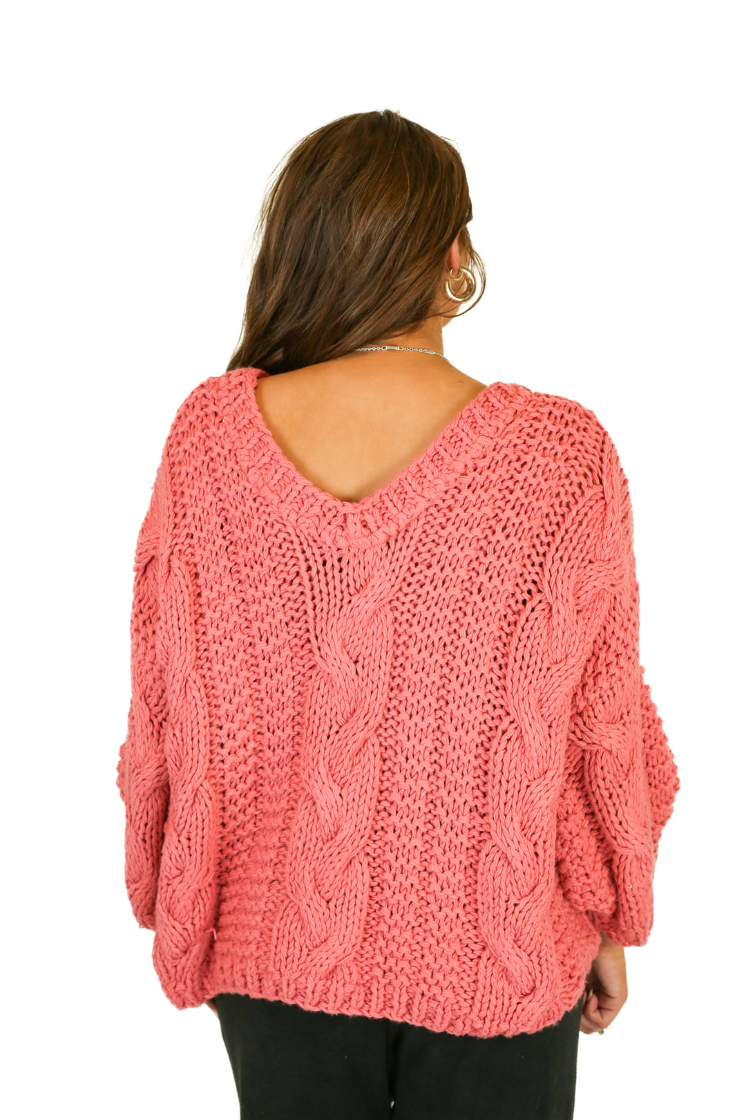 vici knit oversized pink sweater (s)