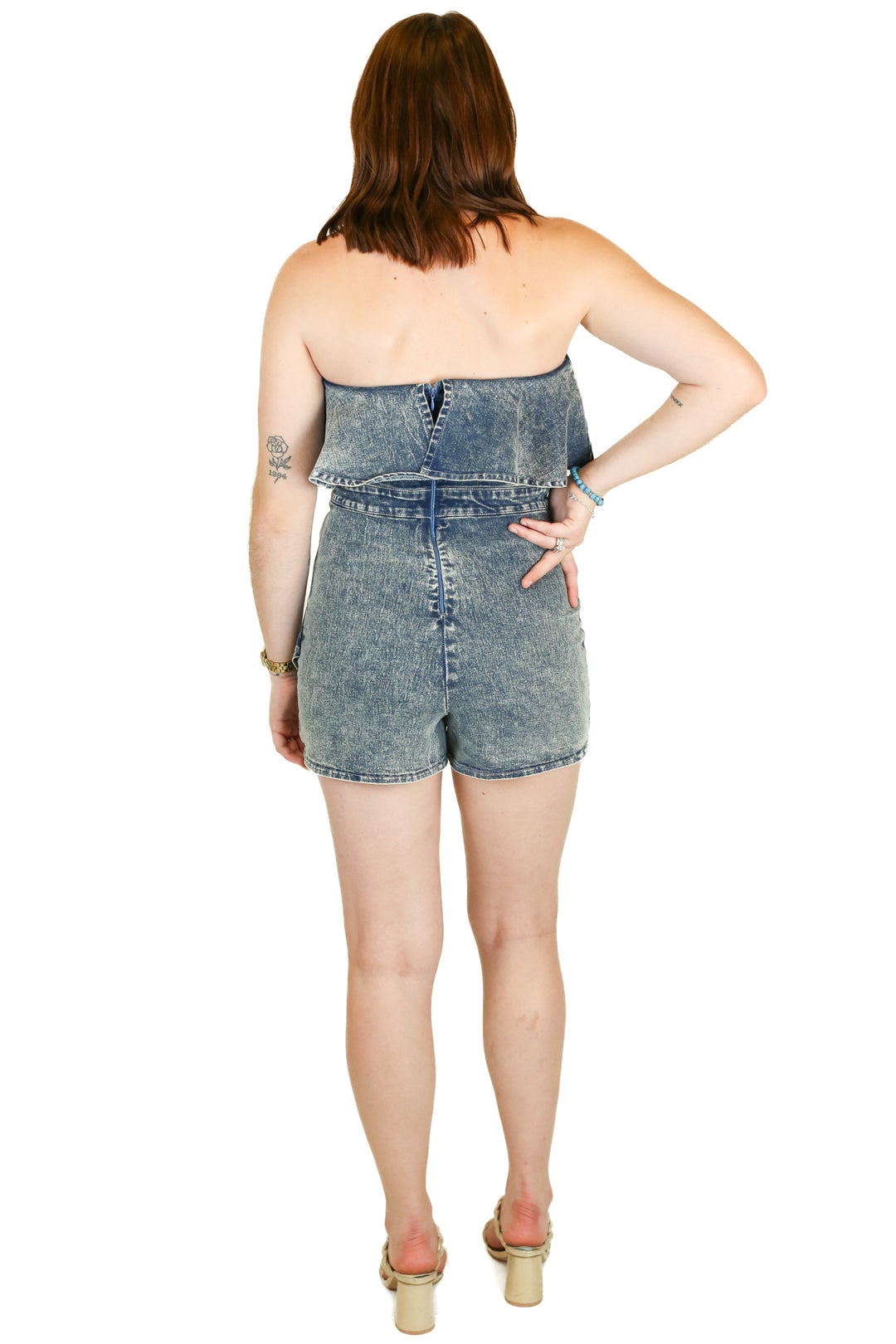 pink lily denim dress (s)