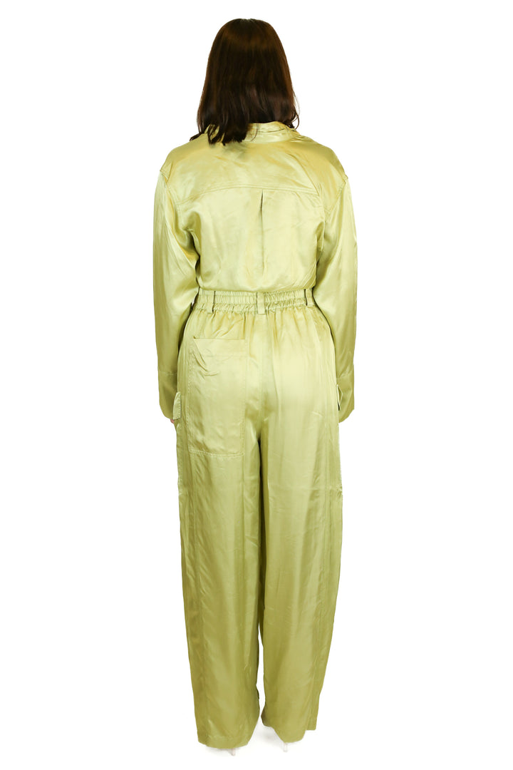 l'academie green silk cargo set (M) NWT
