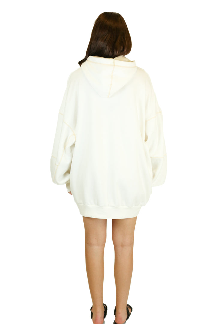 missguided oversized white sweatshirt dress (M)