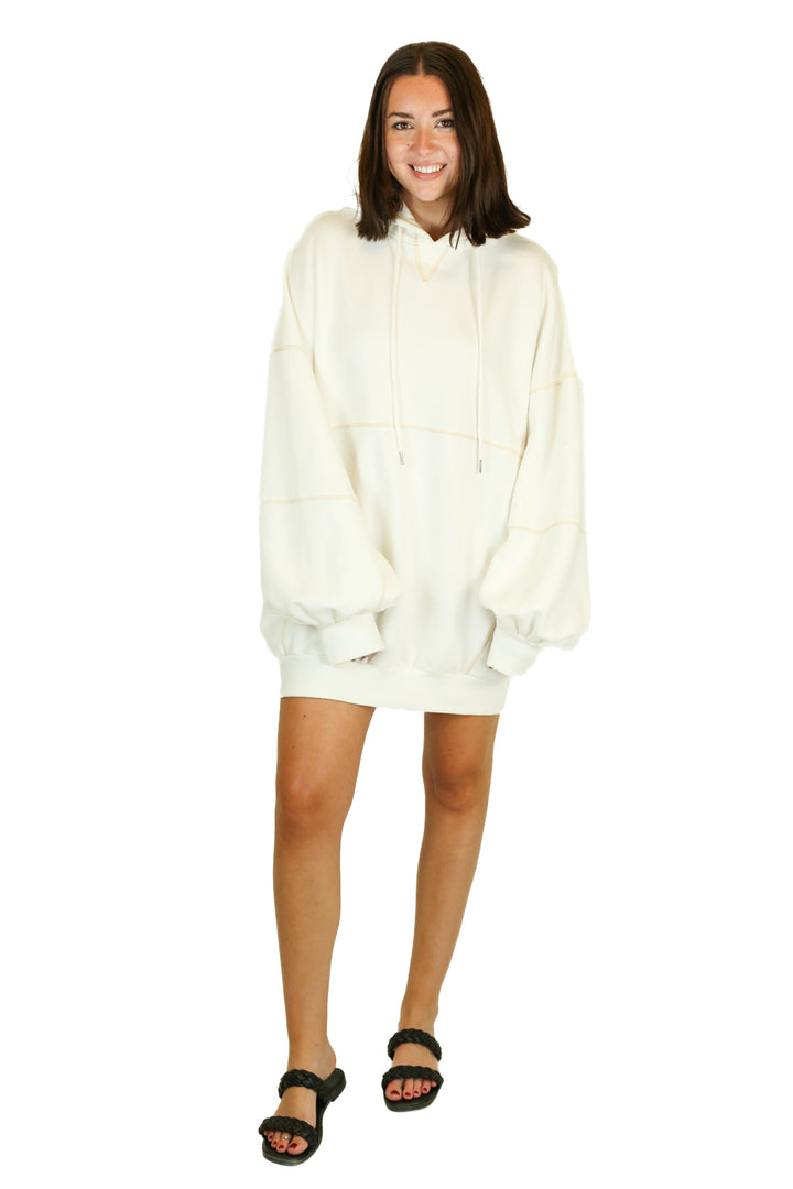 missguided oversized white sweatshirt dress (M)