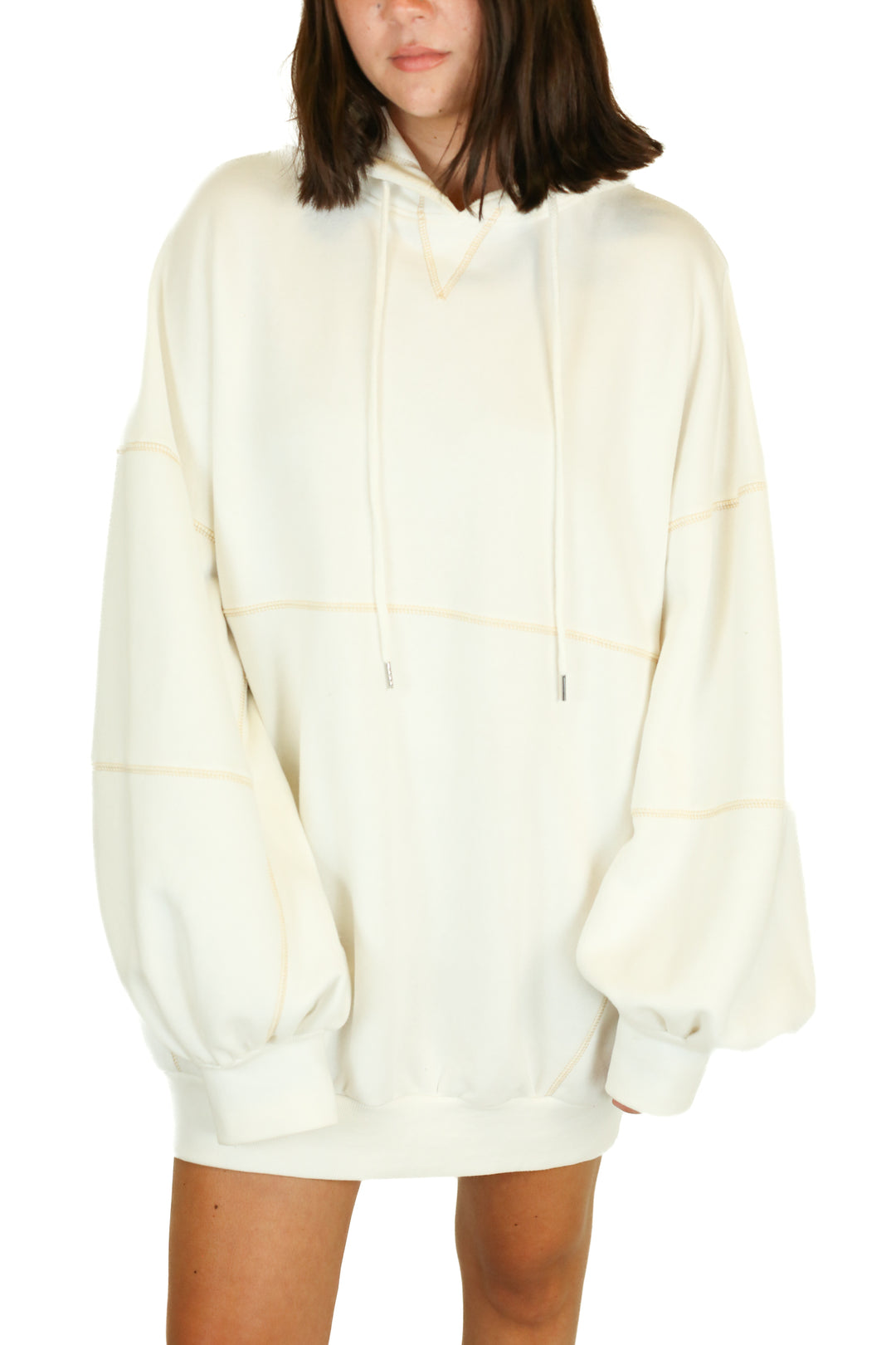 missguided oversized white sweatshirt dress (M)