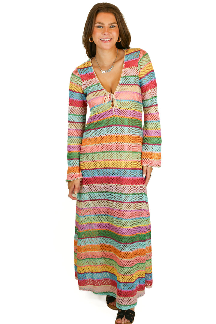 show me your mumu colorful striped cover up (s)