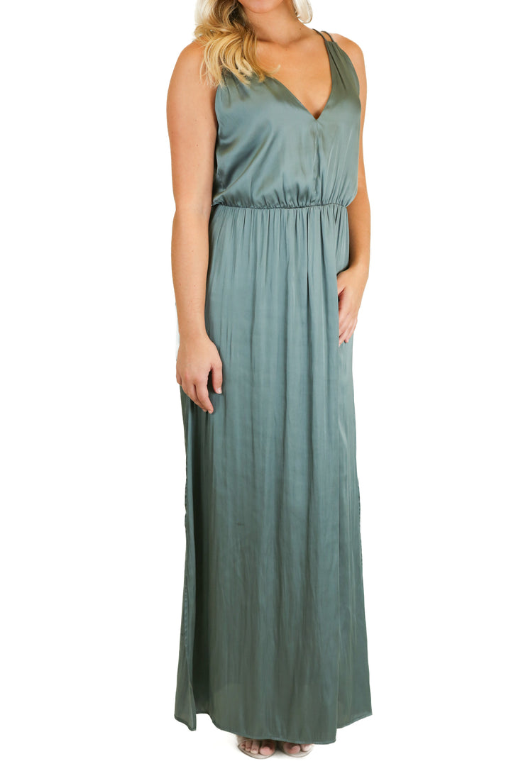 h&m green satin maxi dress (6)