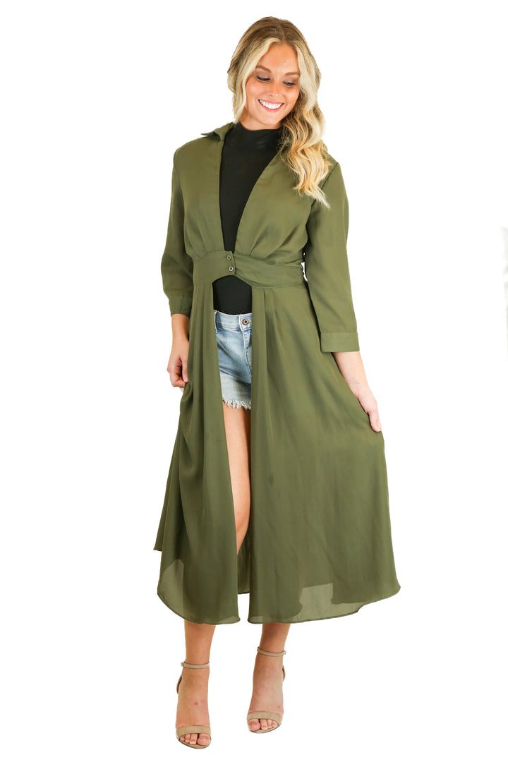 boohoo green sheer coat (6)