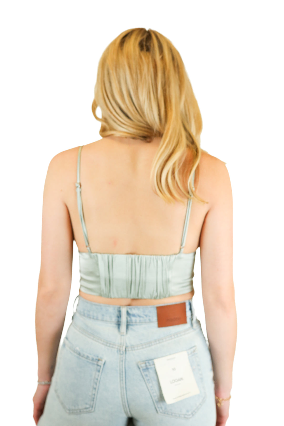silky sage cropped tank top (s)*