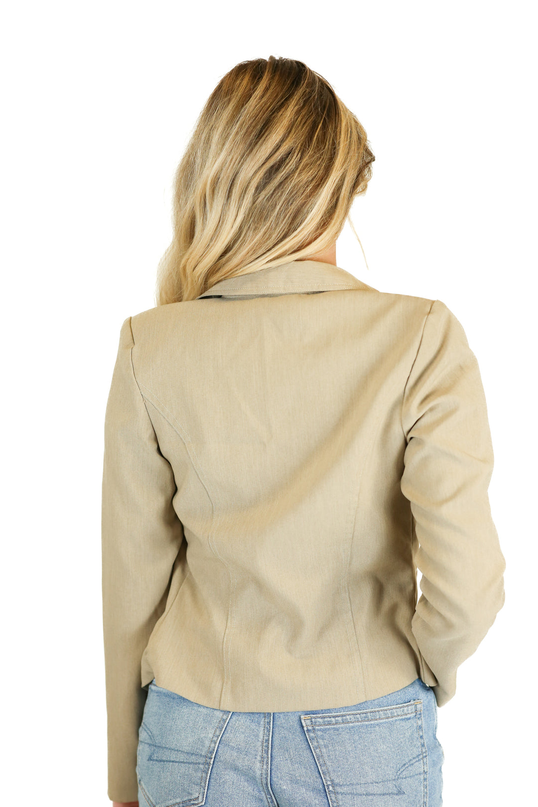 Star City Taupe Lapel Collar Blazer (S)