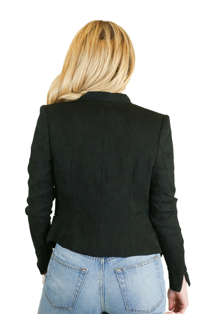 h&m black textured blazer (s)