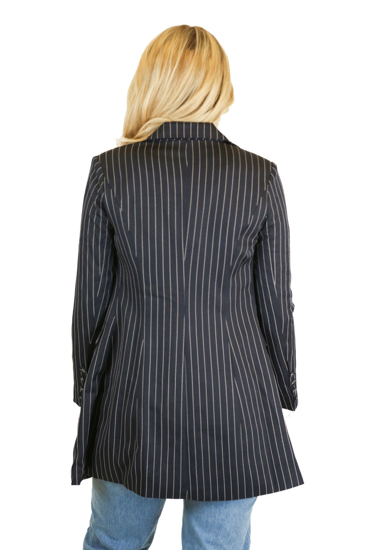 boohoo navy striped blazer dress (xs)