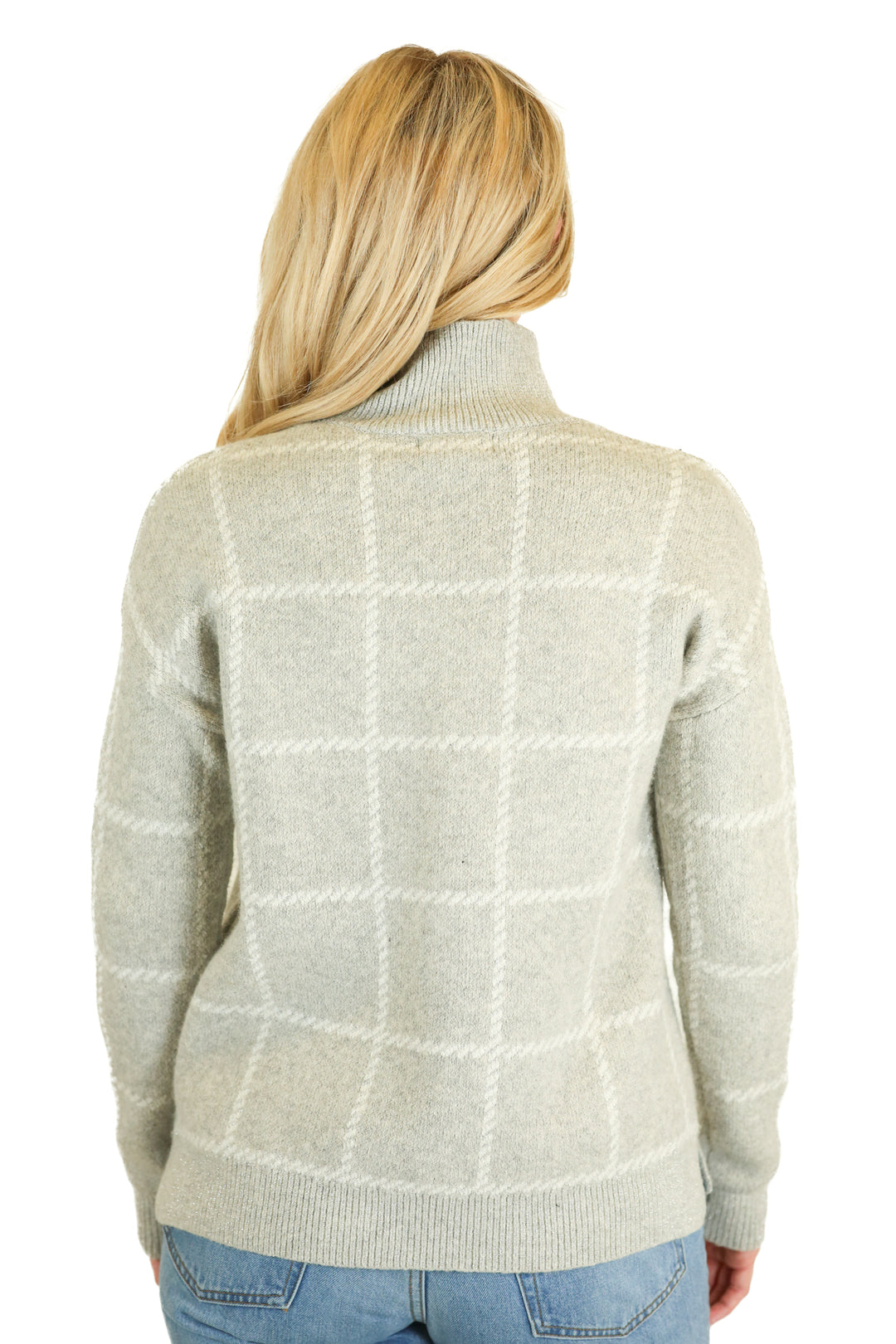 Rachel zoe grey turtleneck checkered sweater (s)