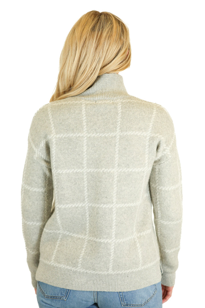 Rachel zoe grey turtleneck checkered sweater (s)
