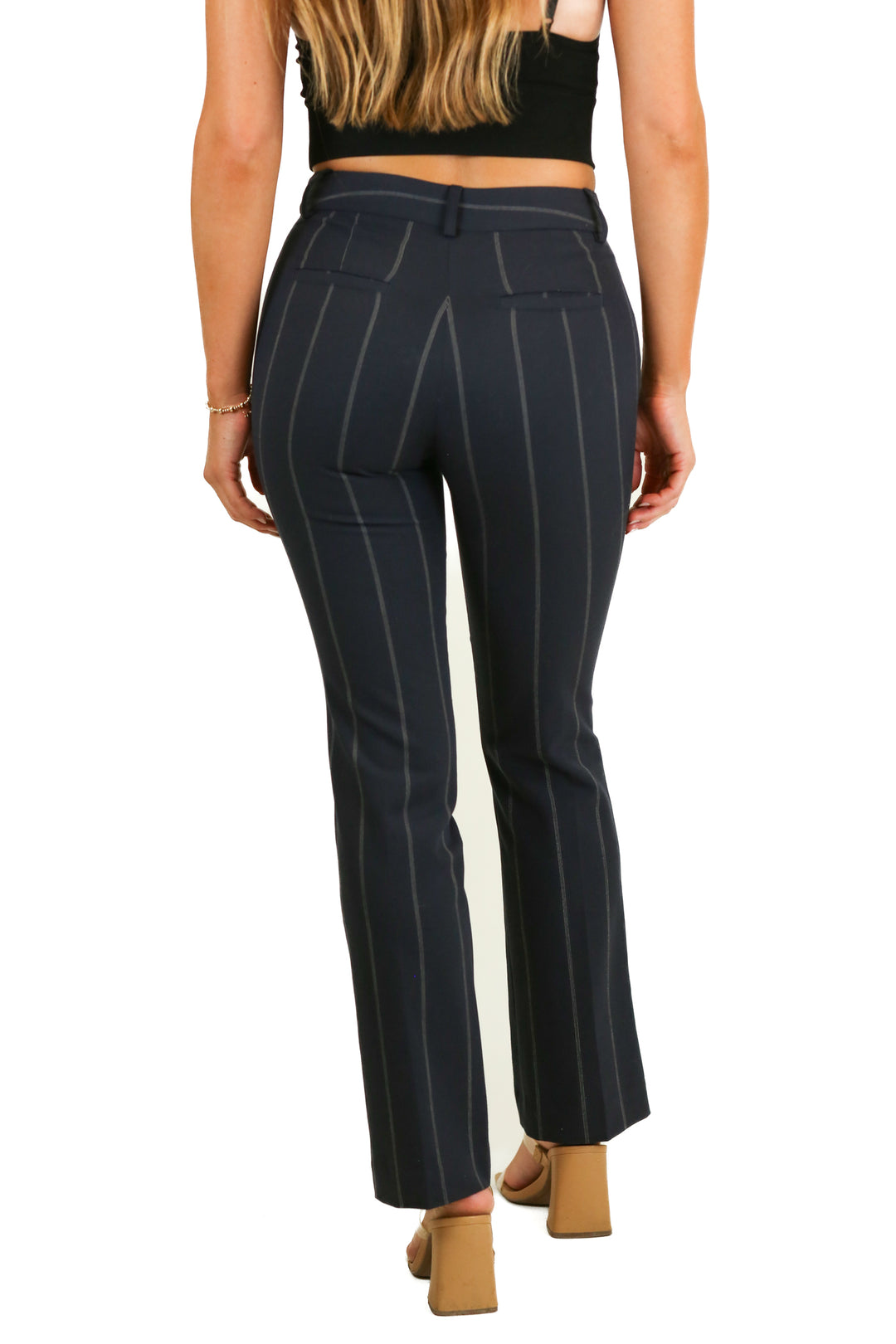 Express Navy Pinstripe Slacks (S)