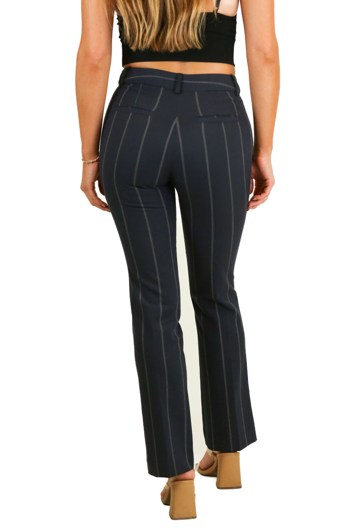 Express Navy Pinstripe Slacks (S)