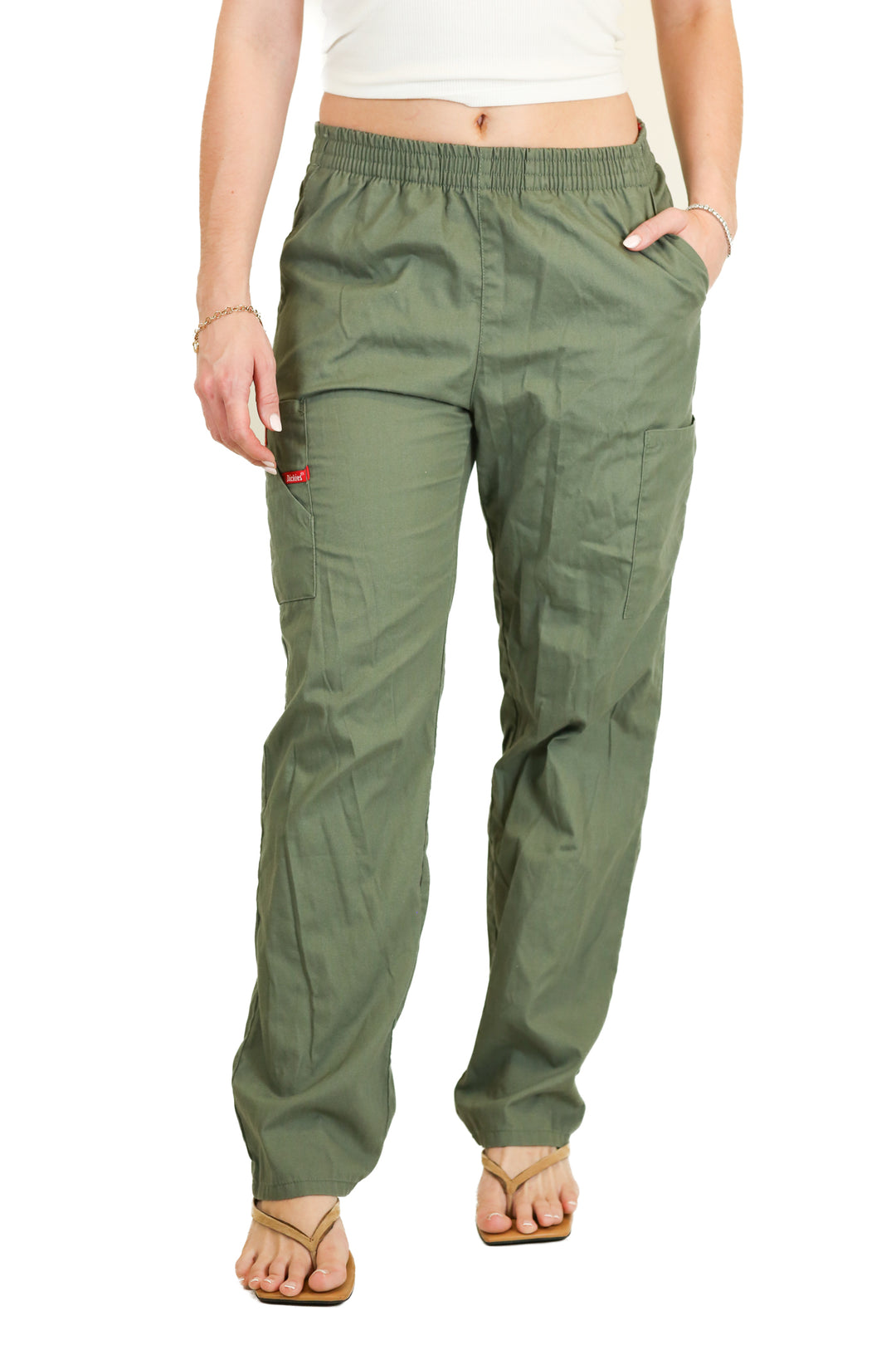 Dickies army green cargo pants (S)