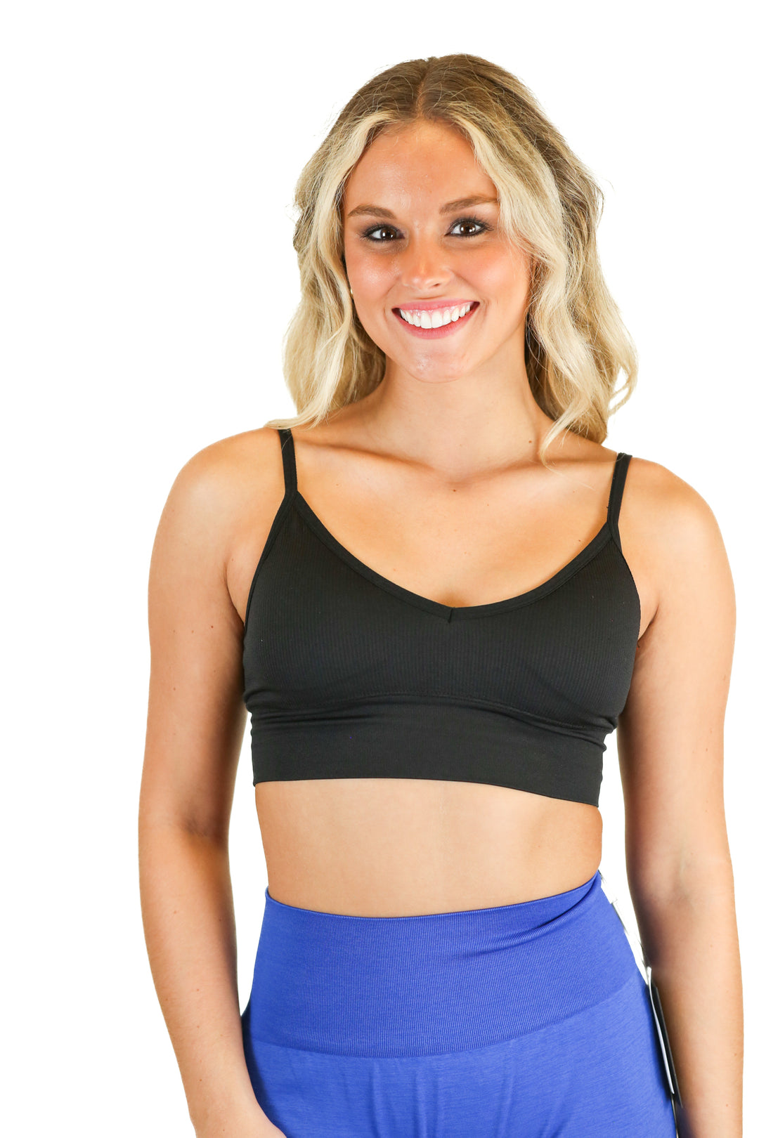 Inaka Performance black ribbed sports bra (S)