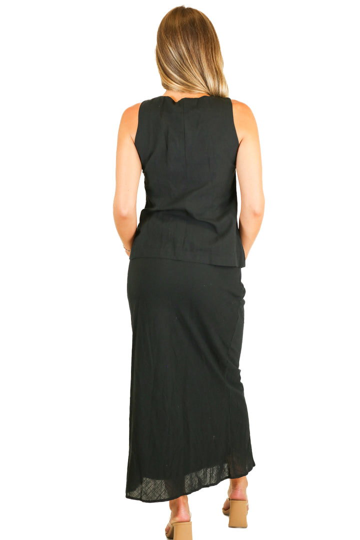 Petal + Pup black vest and skirt set NWT (M)