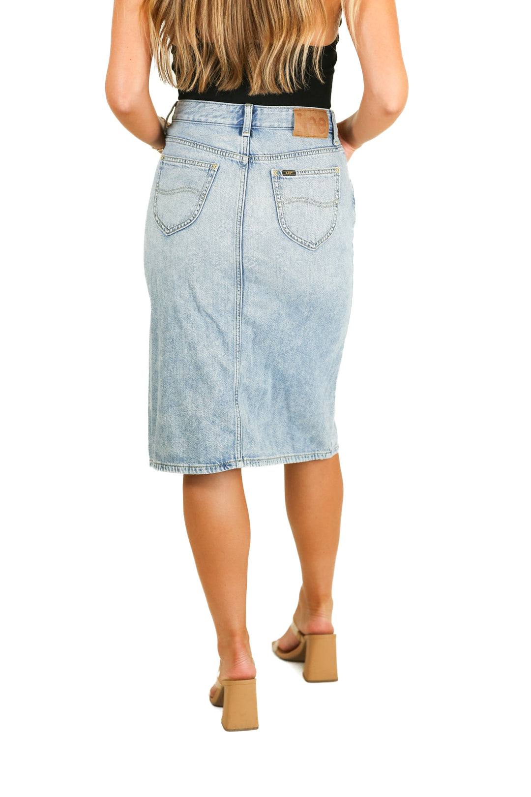 Lee denim midi skirt (M)