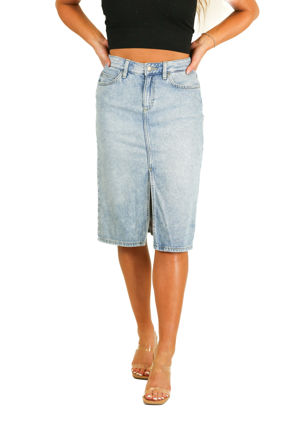 Lee denim midi skirt (M)