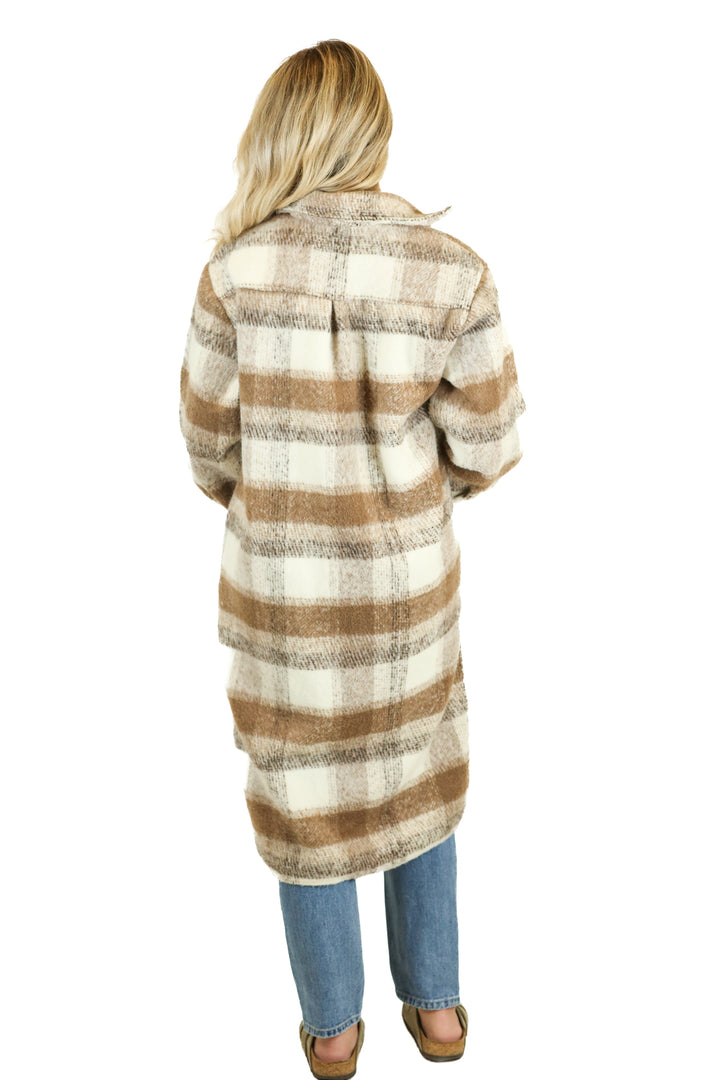 Petal + Pup Tan Cozy Plaid Jacket NWT (S)