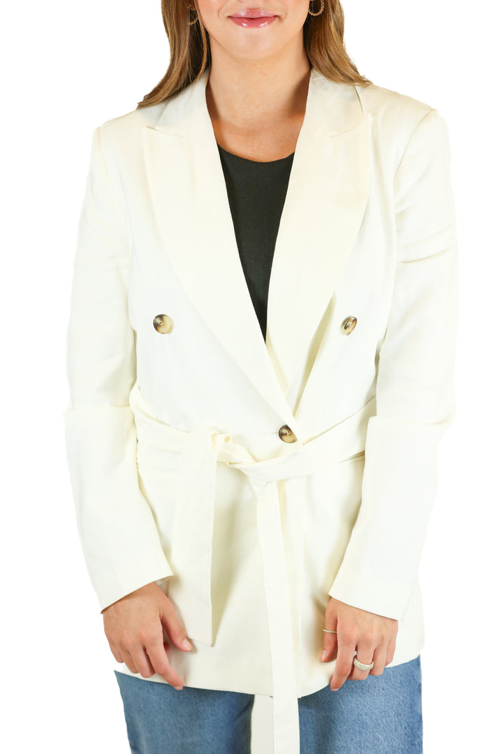 Topshop Ivory Oversized Belted Blazer NWT (6)