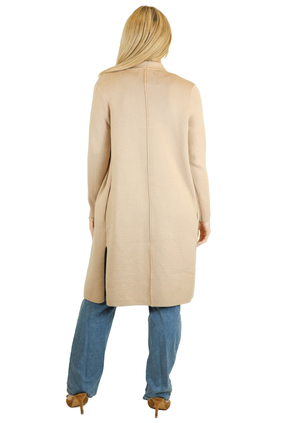 Chicwish Tan Open Front Knit Coat NWT (S)
