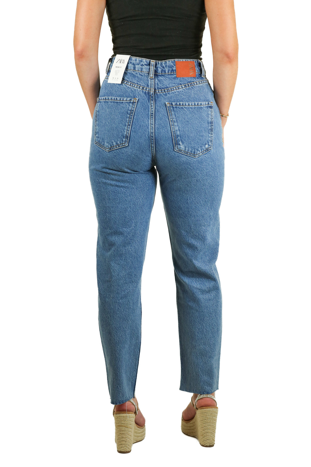 Zara Mom Fit High Rise Ankle Blue Jeans NWT; retails for $46 (4)