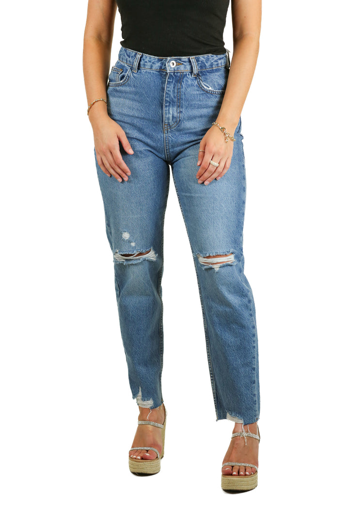 Zara Mom Fit High Rise Ankle Blue Jeans NWT; retails for $46 (4)