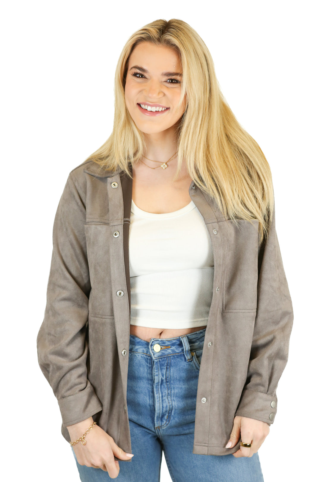 z supply taupe suede shacket (xs) NWT