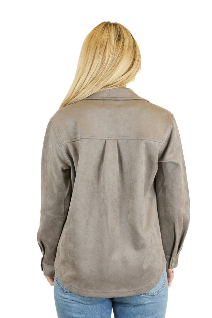 z supply taupe suede shacket (xs) NWT