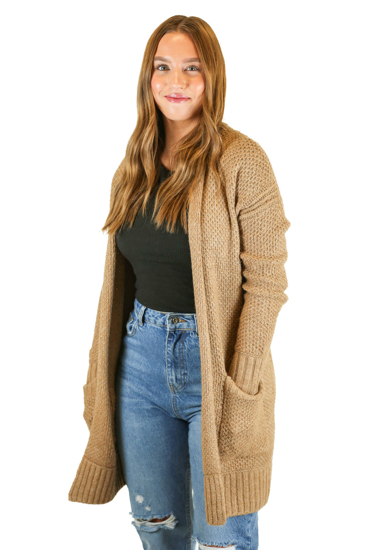 Abercrombie Camel Long Chunky Cardigan NWT (XS; retail $110)