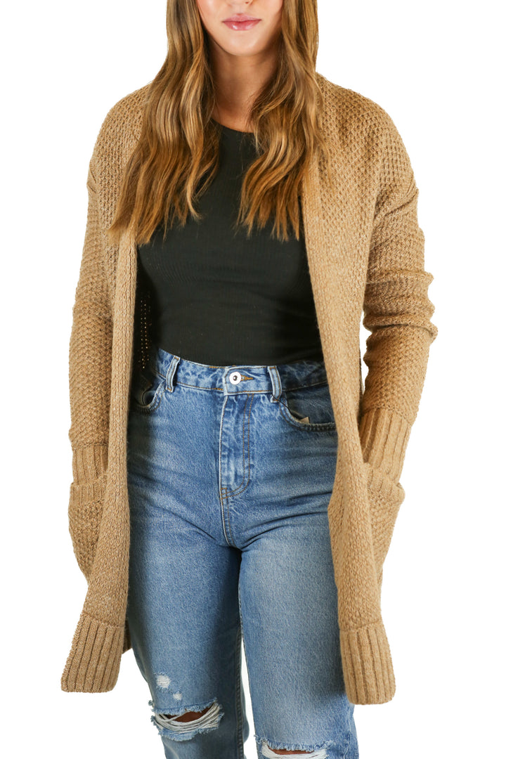 Abercrombie Camel Long Chunky Cardigan NWT (XS; retail $110)