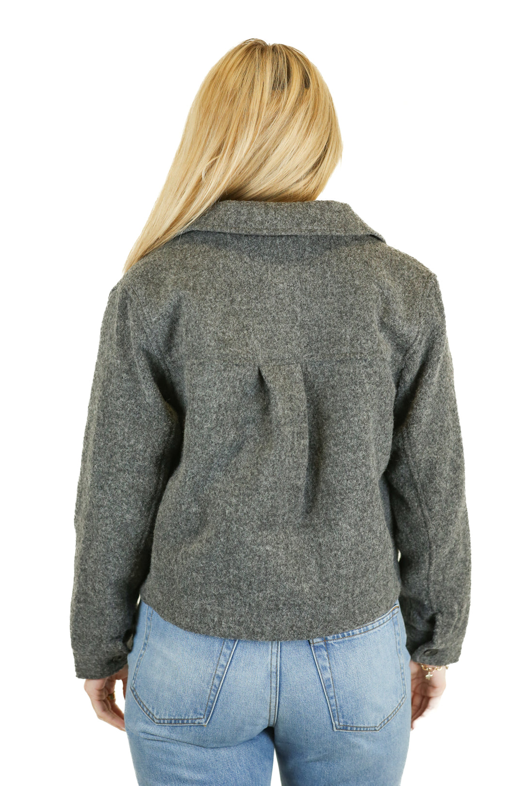 h&m dark grey wool shacket (xs)