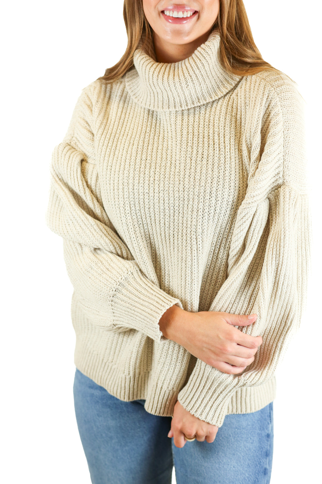 Free Assembly Beige Cowl Neck Sweater NWT (XL)