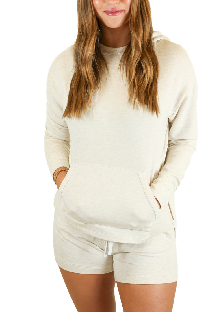 Travis Mathew Oatmeal Knit Hoodie & Short Set NWT (XS)
