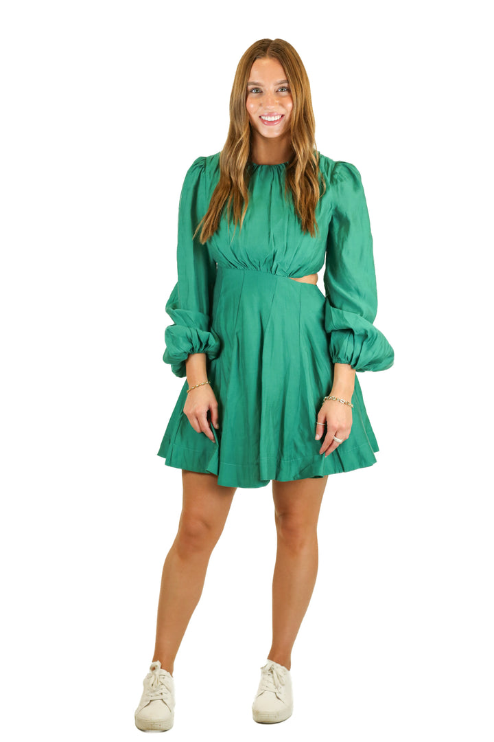 Petal + Pup emerald green cut out dress NWT (S)