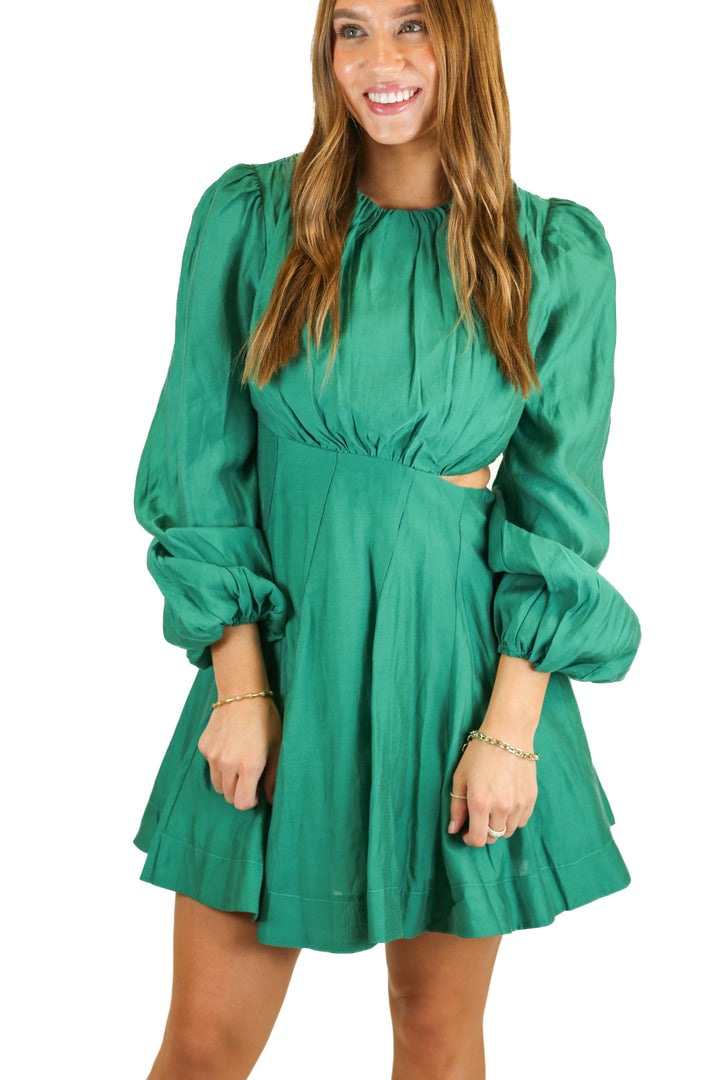 Petal + Pup emerald green cut out dress NWT (S)