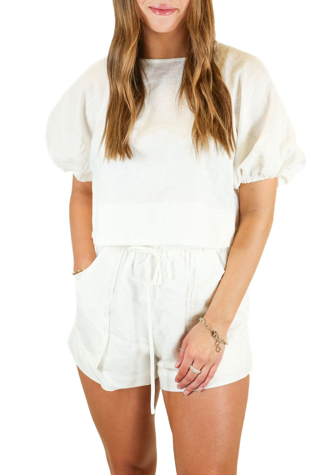 Petal + Pup White Linen Top and Shorts Set NWT (4)