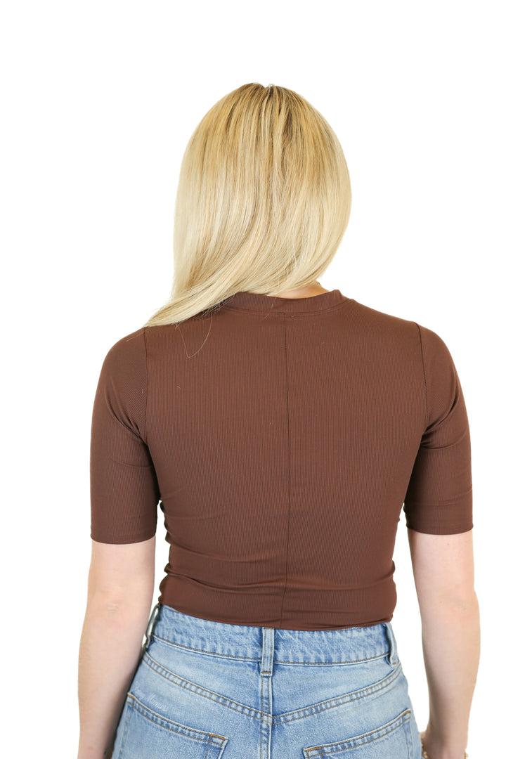 Spanx Raisin Ribbed Crewneck Bodysuit (S)