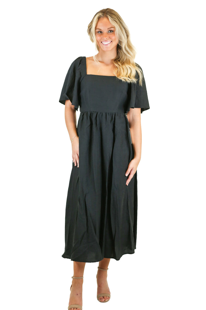 A New Day Black Square Neck Maxi Dress NWT (XS; Retail $35)
