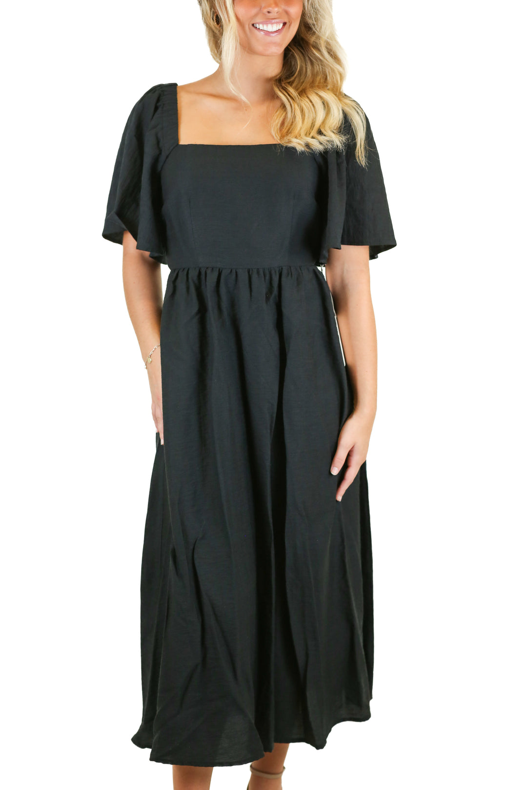 A New Day Black Square Neck Maxi Dress NWT (XS; Retail $35)