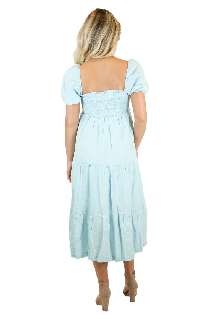 Abercrombie Mint Smocked Midi Dress (XS)