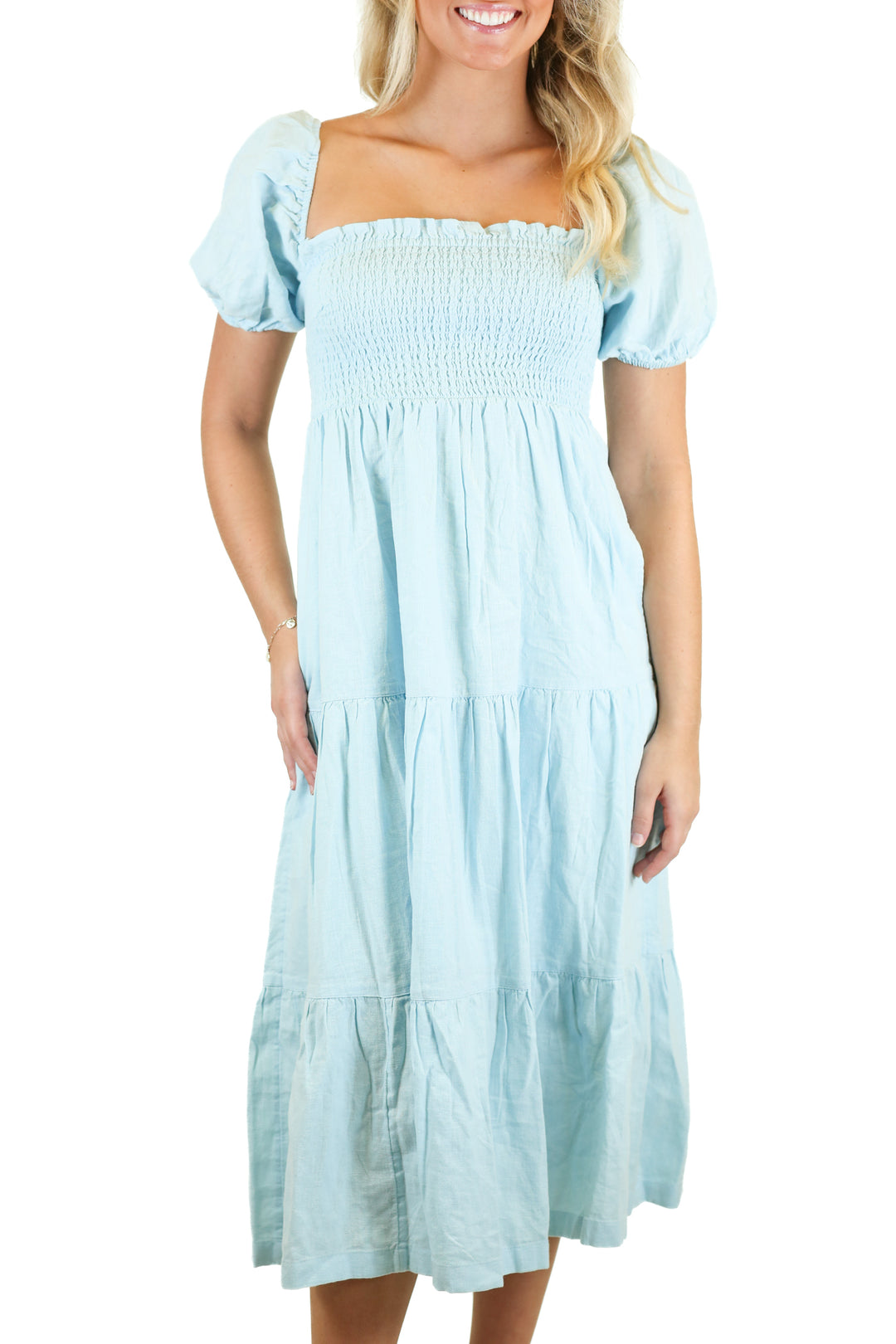 Abercrombie Mint Smocked Midi Dress (XS)