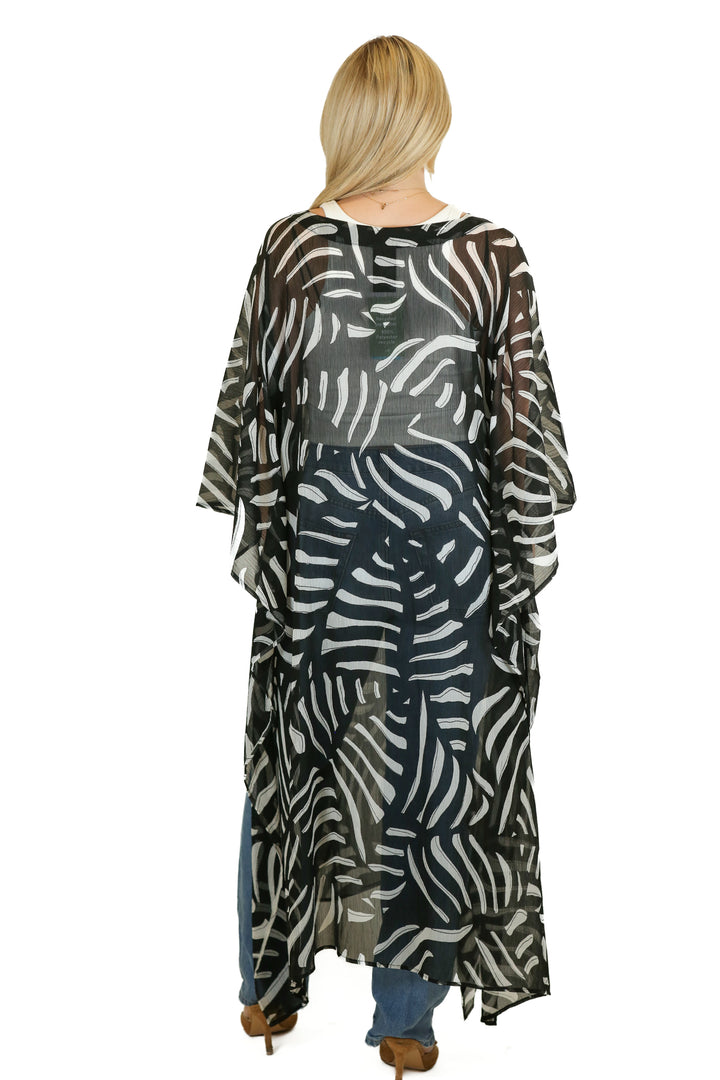 H&M black/white printed tie caftan NWT (OS)