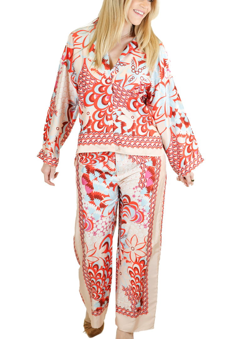 Zara Light Blue/Pink/Red Printed Set NWT; retails for $140 (S)*