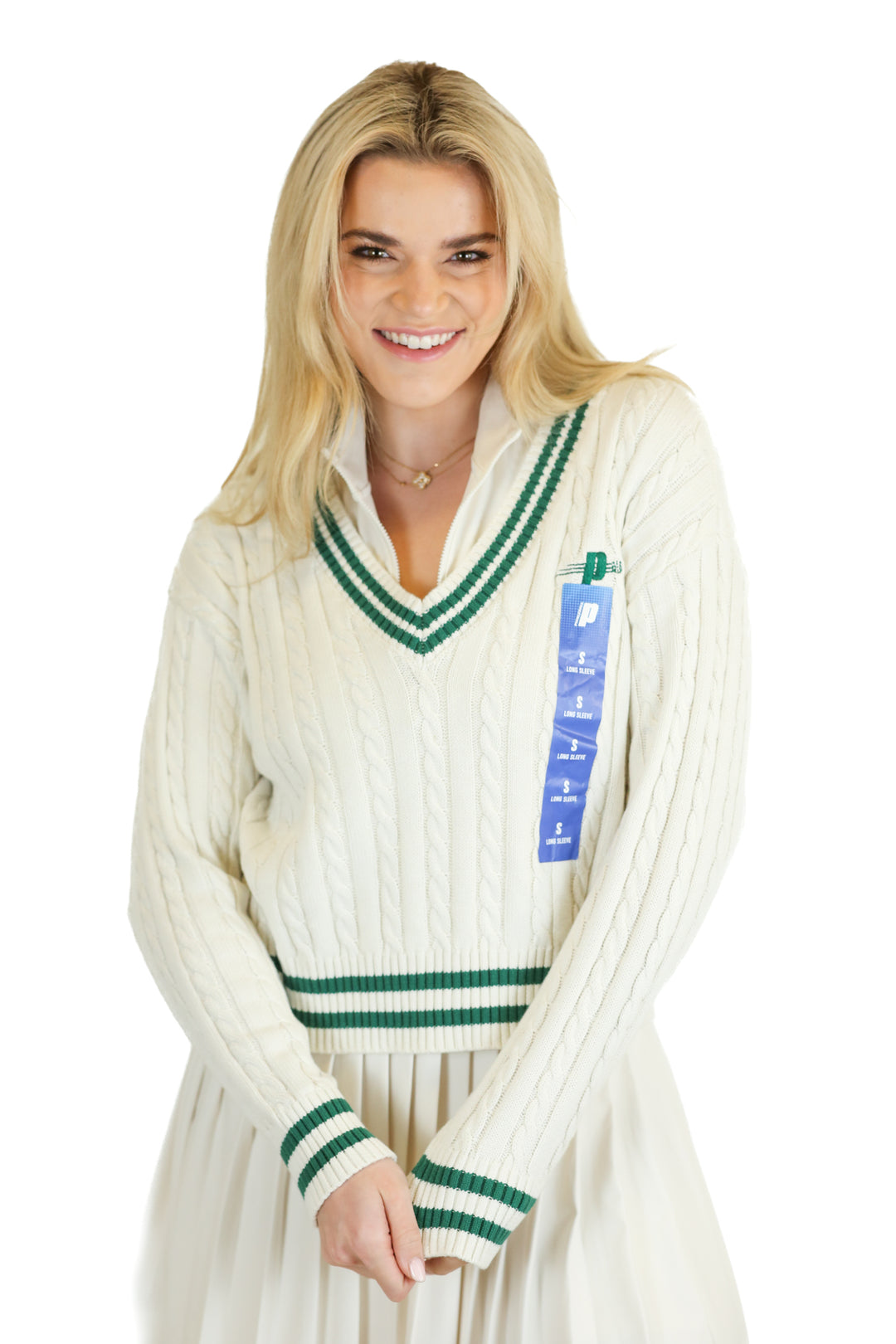 Prince Ivory Pickleball Cable Knit Sweater NWT (S)