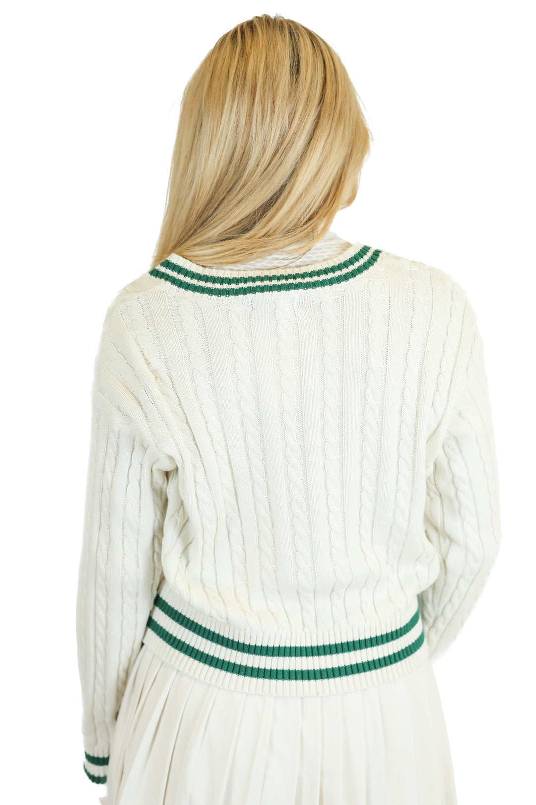 Prince Ivory Pickleball Cable Knit Sweater NWT (S)